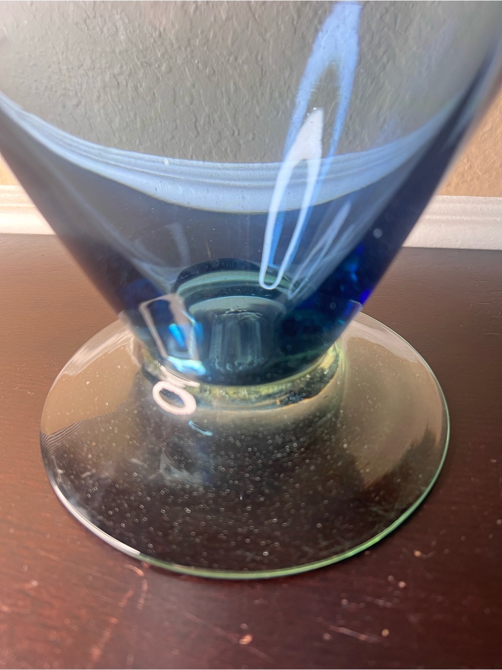 Vintage 1960s Blenko Cobalt Blue Amphora Vase Hand Blown 4 Handle Art Glass - Picture 5 of 10